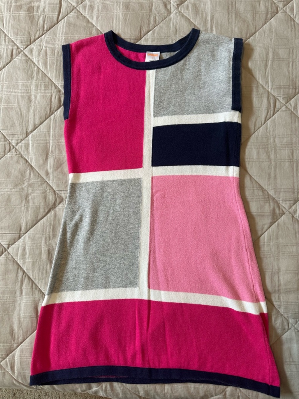 Gymboree Colorblock Knit Dress/Tunic in Hot Pink, Light Pink, Gray & Navy- Sz 7